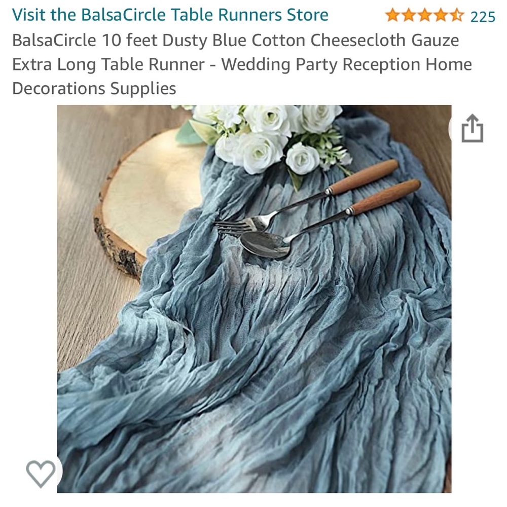 6 Dusty blue table runners